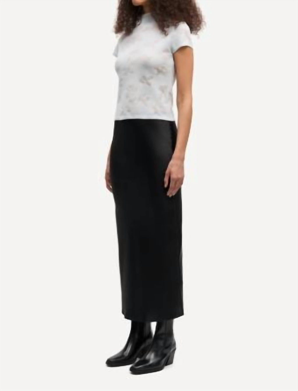 Samarine Sheer Floral Jacquard T Shirt In Illusion Blue