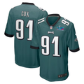 Men's Philadelphia Eagles Fletcher Cox #91 Midnight Green Super Bowl LVII Patch Game Jersey1