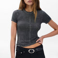 Miramar Baby Tee Top In Washed Black