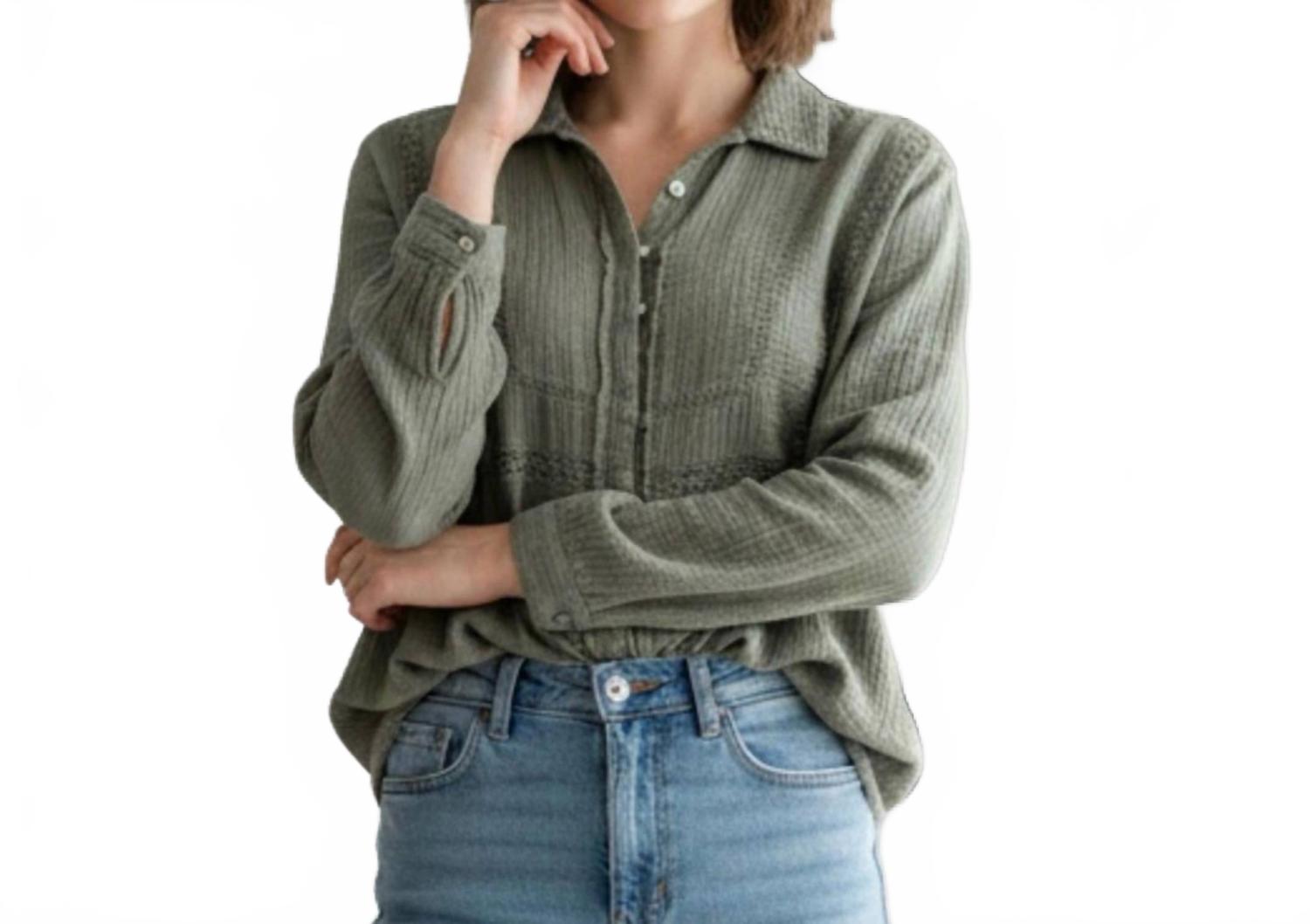 Button Down Shirt In Sage