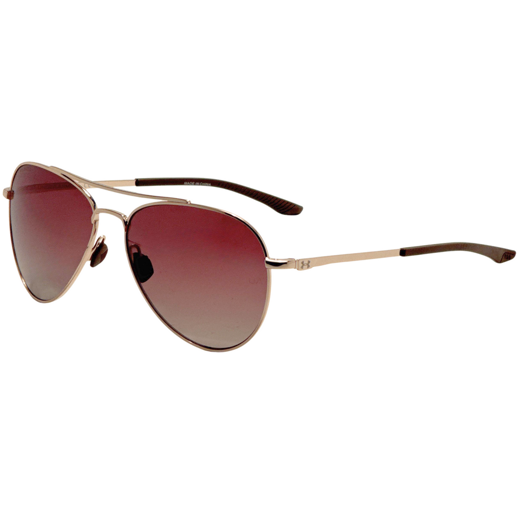 Under Armour Unisex 57 mm Gold Sunglasses