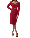 Sheath Dress In Deep Cherry