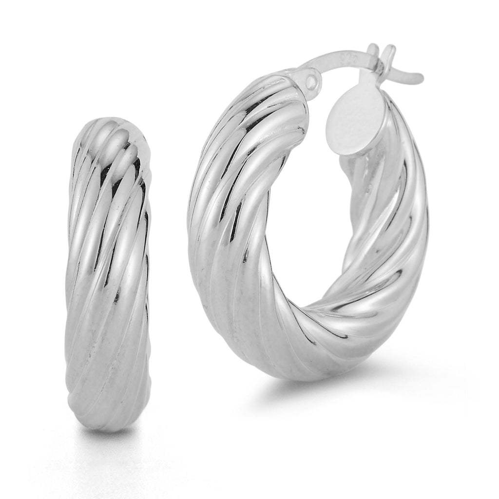 Sterling Silver Bold Twist Hoops