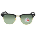Ray Ban Clubmaster Aluminum Polarized Green Classic G-15 Unisex Sunglasses RB3507 136/N5 51