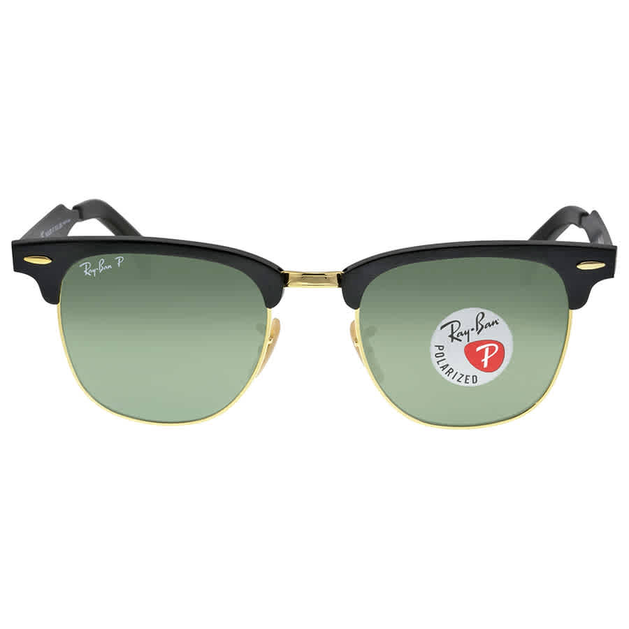 Ray Ban Clubmaster Aluminum Polarized Green Classic G-15 Unisex Sunglasses RB3507 136/N5 51