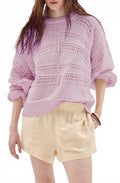 Faial Open Stitch Sweater In Pink