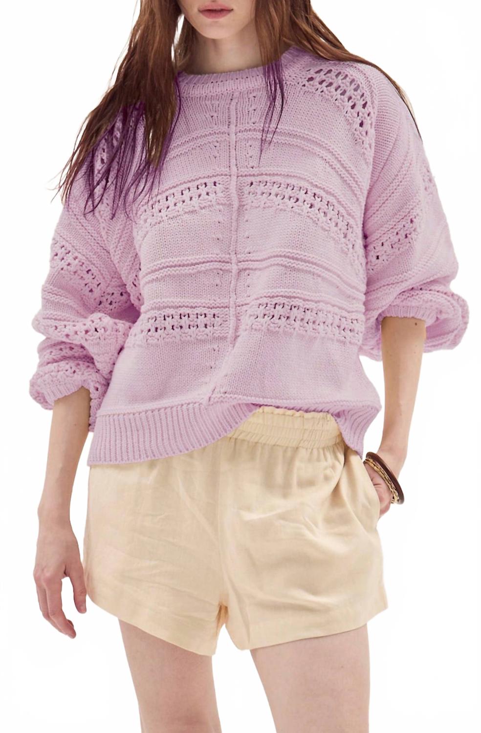 Faial Open Stitch Sweater In Pink