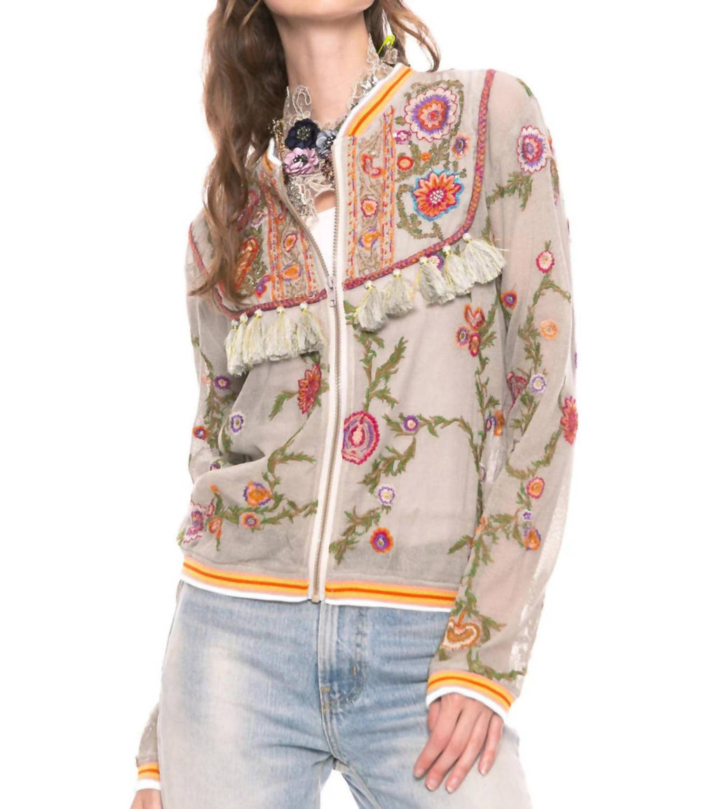 Bohemian Feel Jacket In Vintage Dried Moss