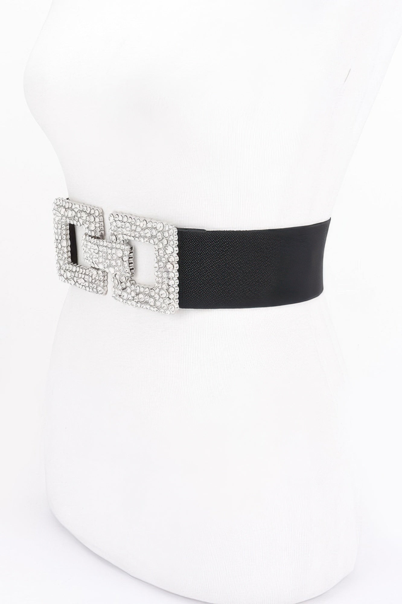 Rhinestone Buckle Elastic Belt