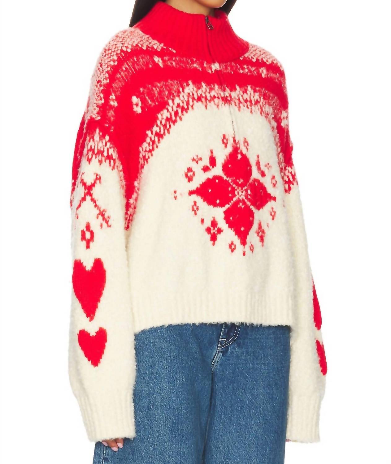 Mythical Knit Sweater In Vanilla Scarlet Combo
