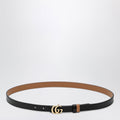 Gucci Reversible Gg Marmont Belt In Black/Beige Leather Women