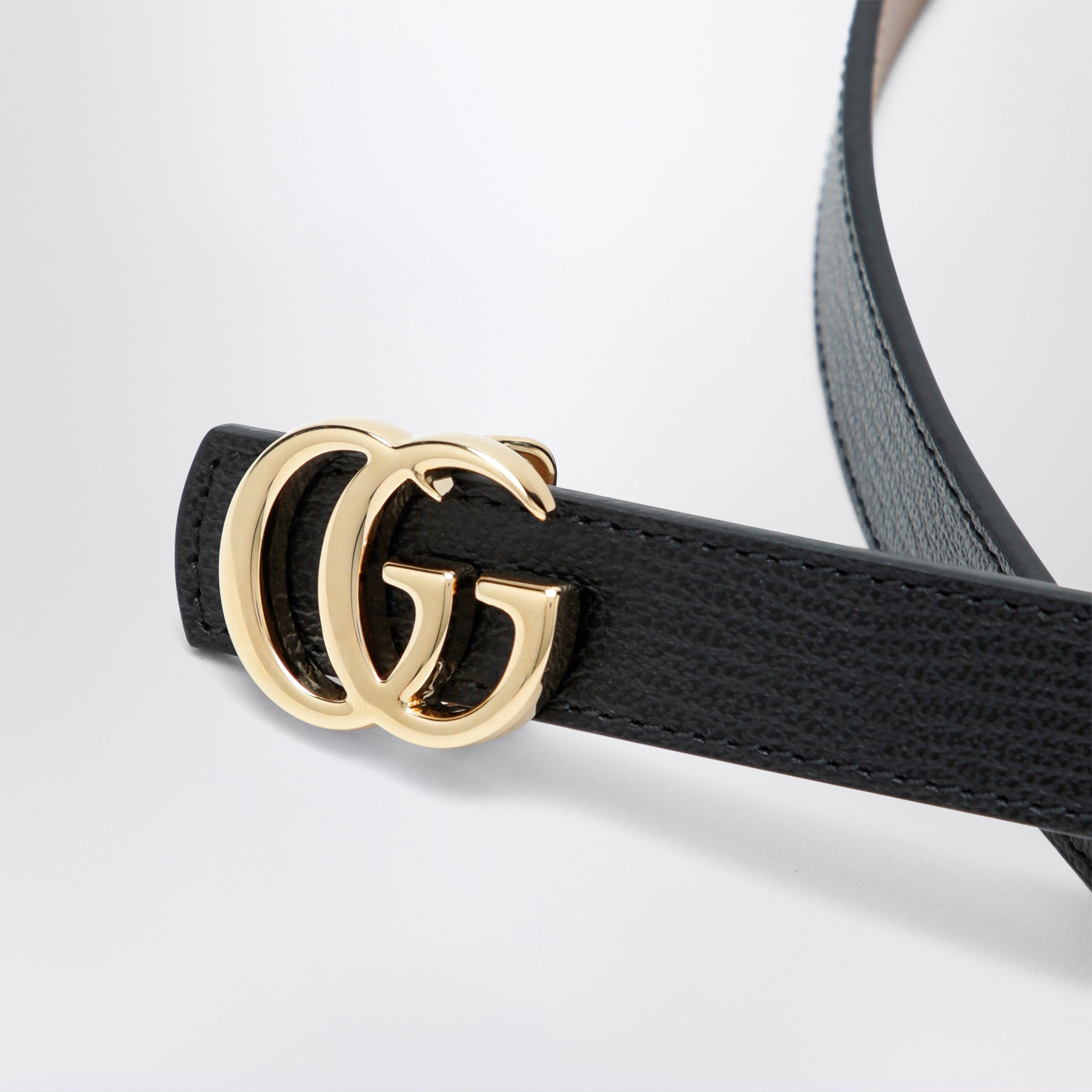 Gucci Reversible Gg Marmont Belt In Black/Beige Leather Women