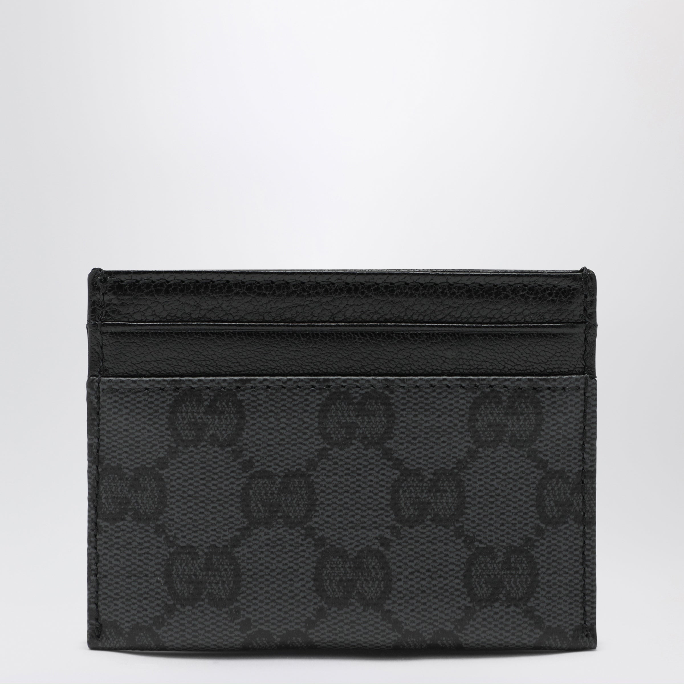 Gucci Essence Classic Card Holder In Black Gg Canvas Men