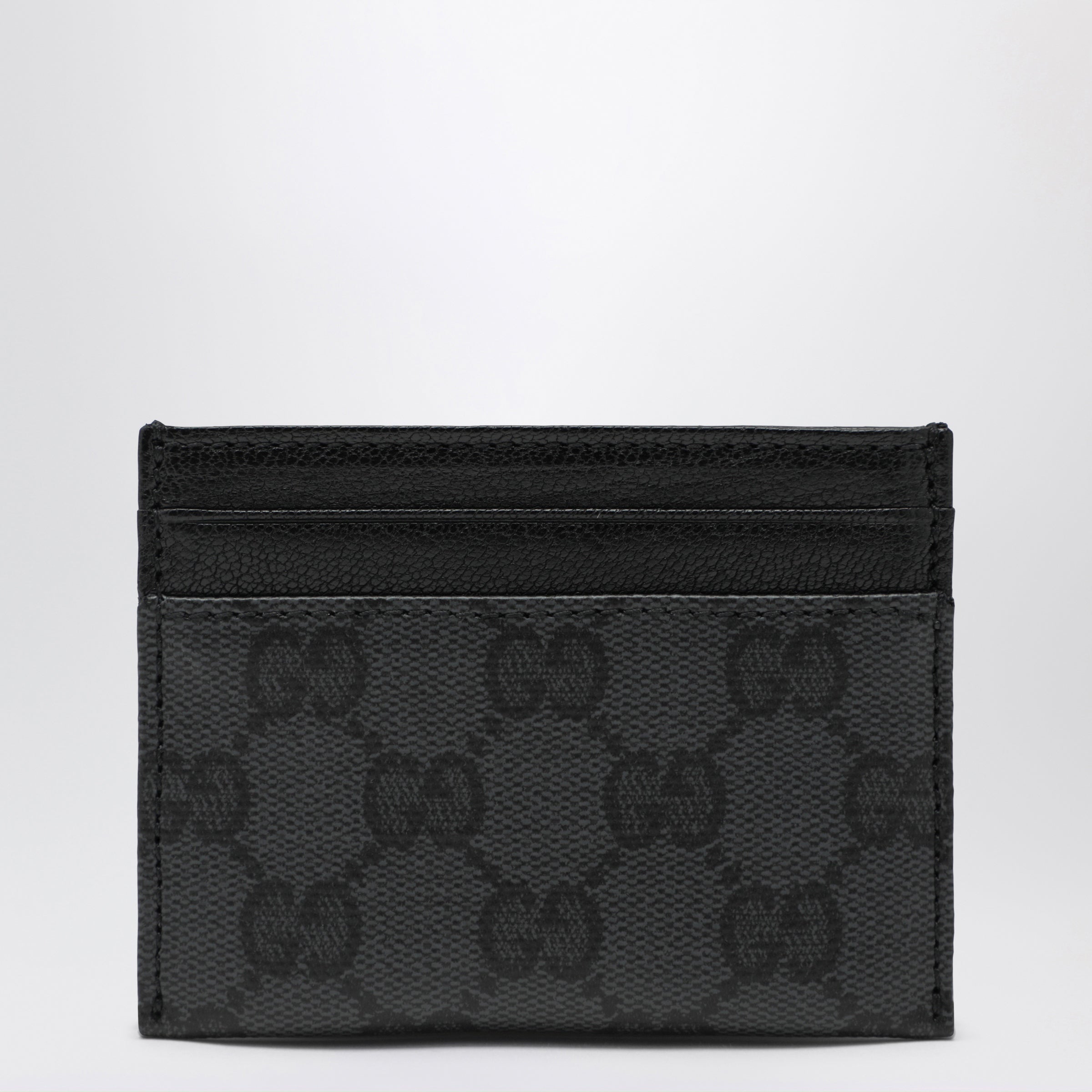 Gucci Essence Classic Card Holder In Black Gg Canvas Men