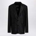 Gucci Oversized Fine Silk Faille Jacket In Black Women