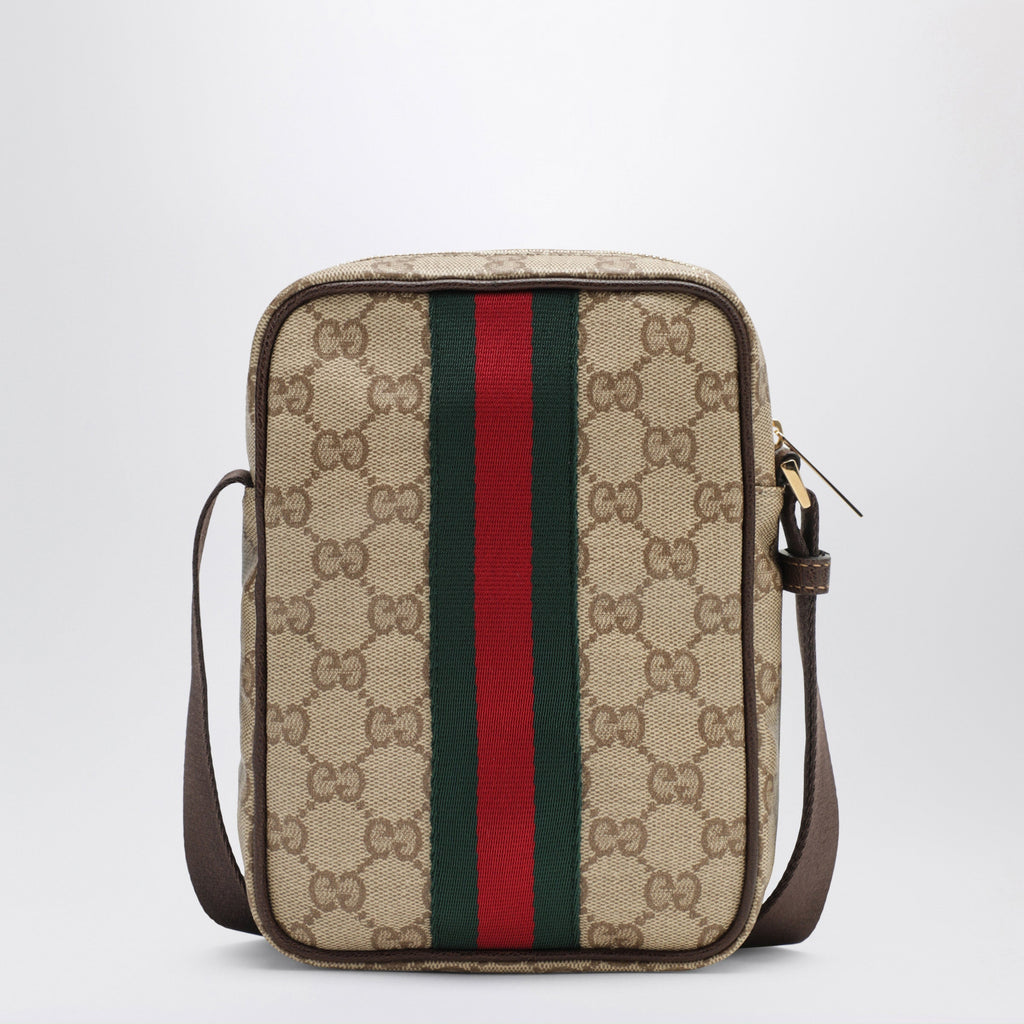 Gucci Mini Gg Bag With Web Stripe In Sand Beige Coated Fabric Men