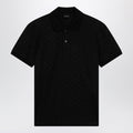 Gucci Black Gg Jacquard Technical Jersey Polo Shirt Men