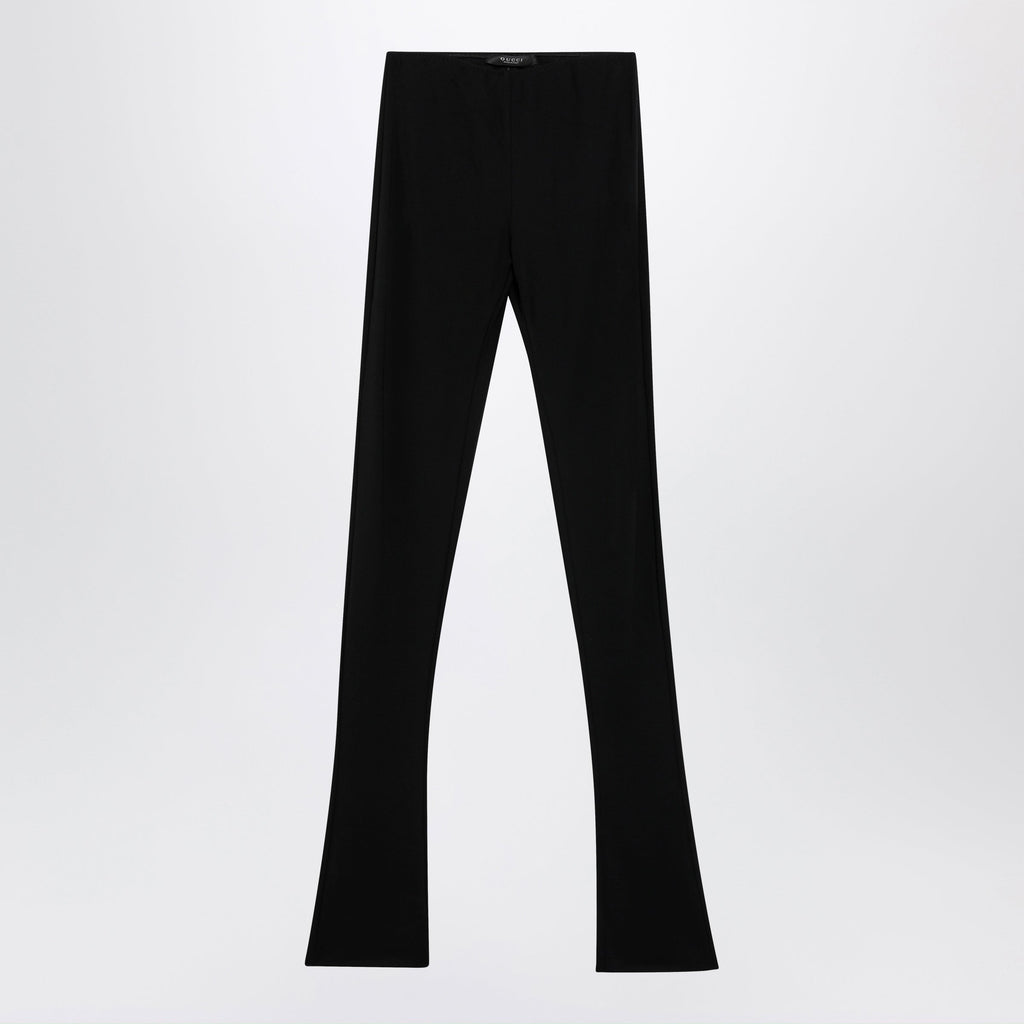 Gucci Black Trousers In Viscose Crãªpe Jersey Women