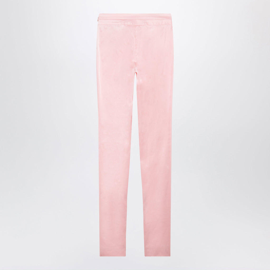 Gucci Pink Stretch Silk Faille Leggings Women