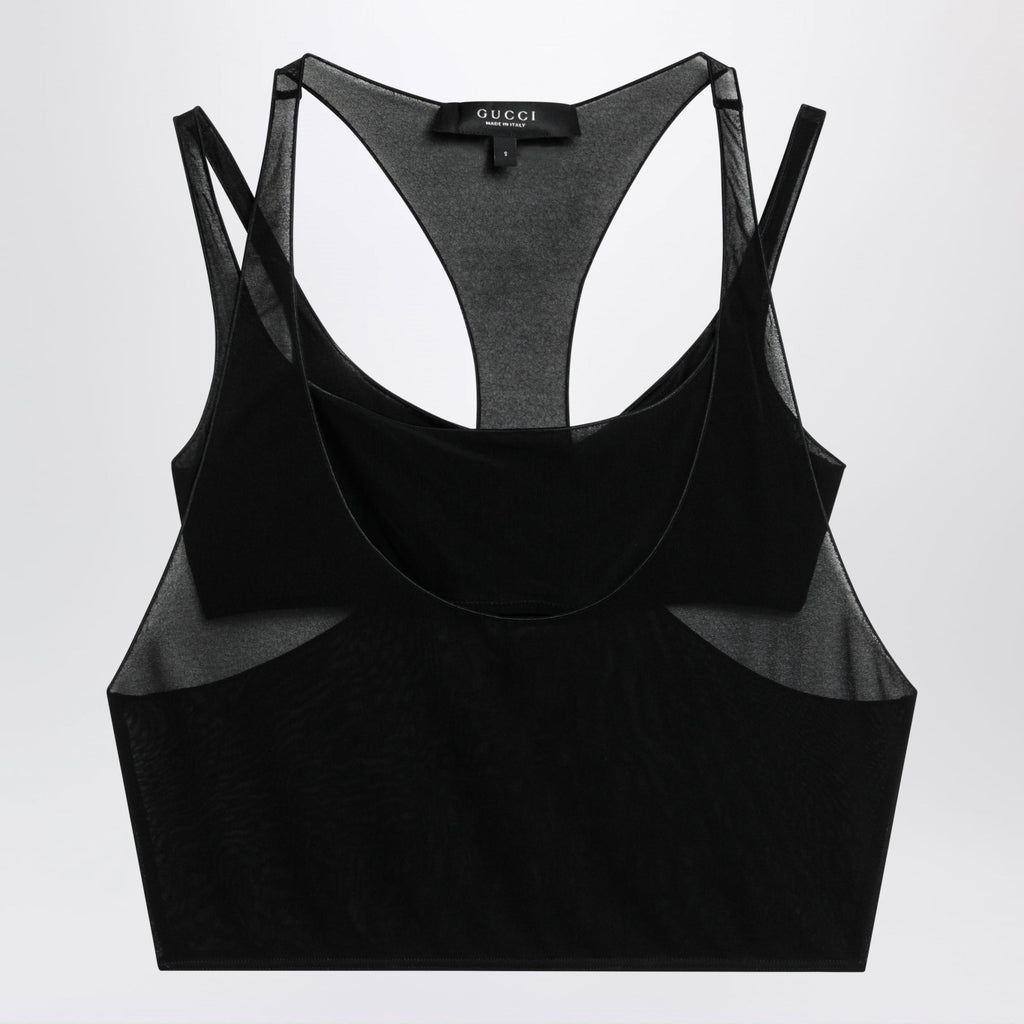 Gucci Black Lightweight Crãªpe Jersey Bralette Set Women