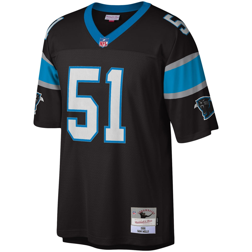 Carolina Panthers Sam Mills Mitchell & Ness Black Legacy Replica Jersey