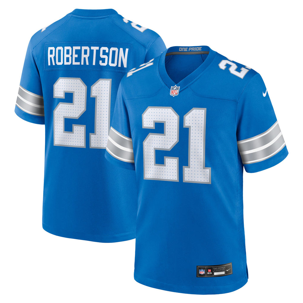 Detroit Lions Amik Robertson Blue Game Jersey