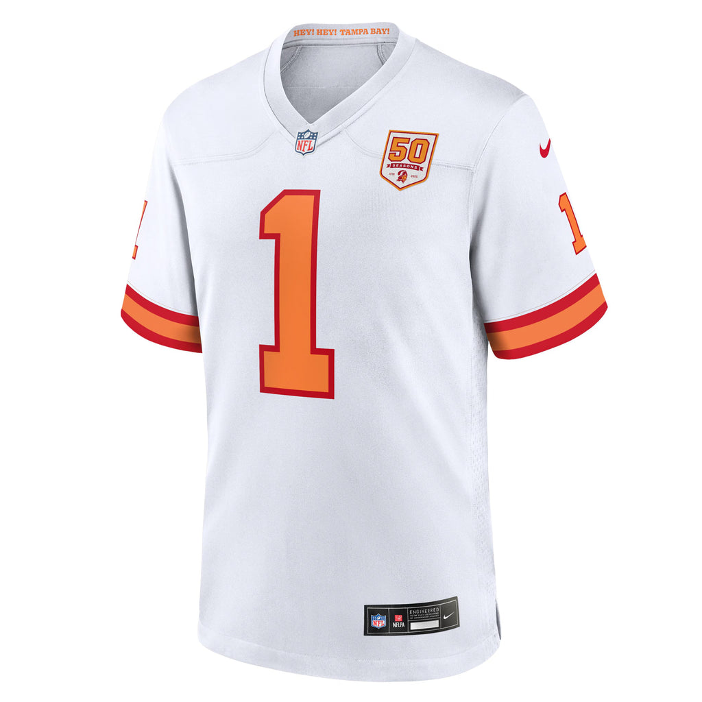 76 Tampa Bay Buccaneers Rachaad White White 50th Season Game Jersey