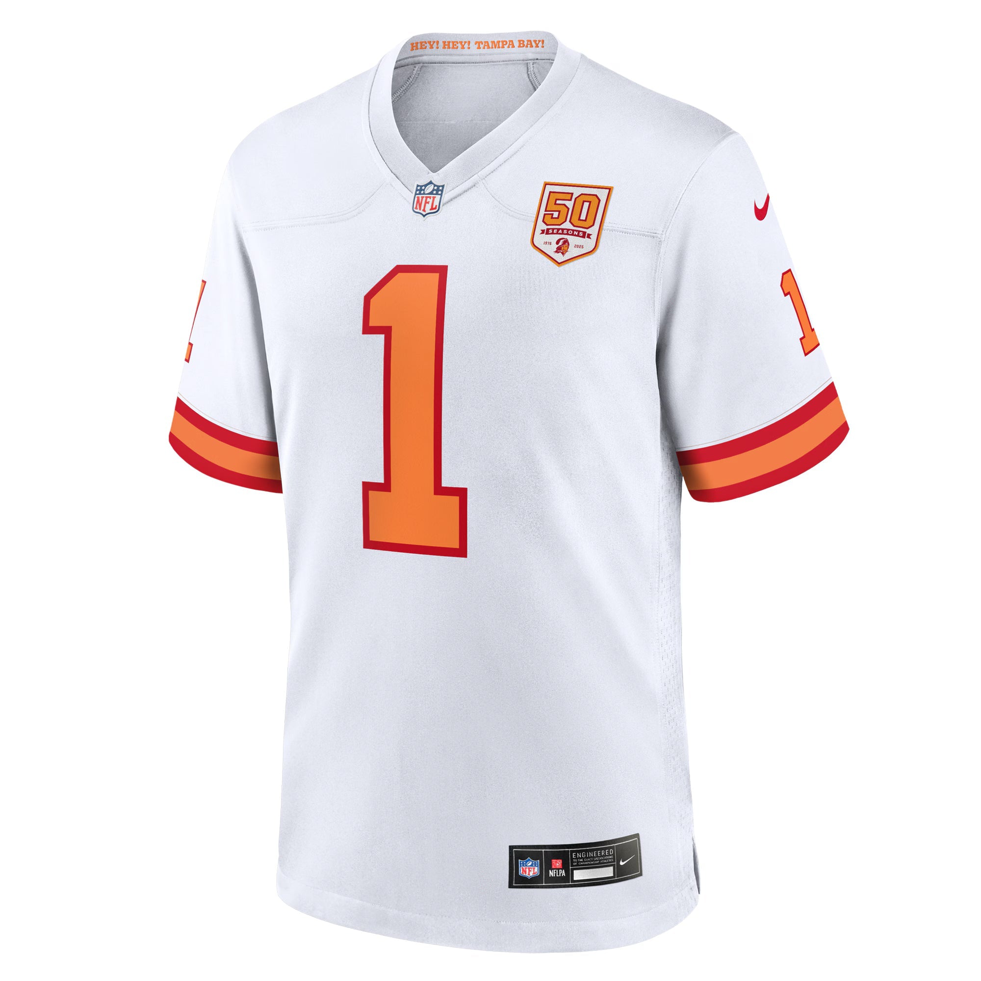 76 Tampa Bay Buccaneers Rachaad White White 50th Season Game Jersey