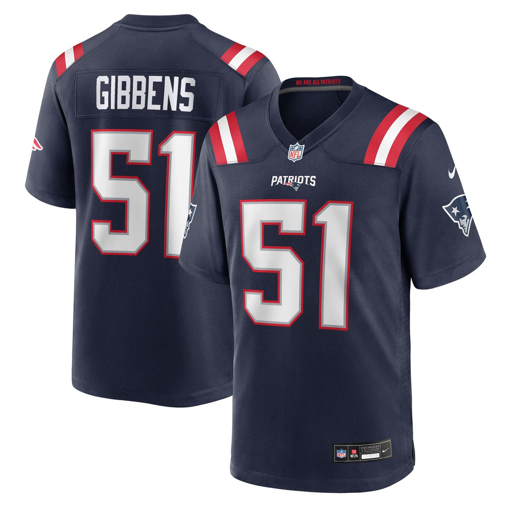 New England Patriots Jack Gibbens Navy Team Game Jersey
