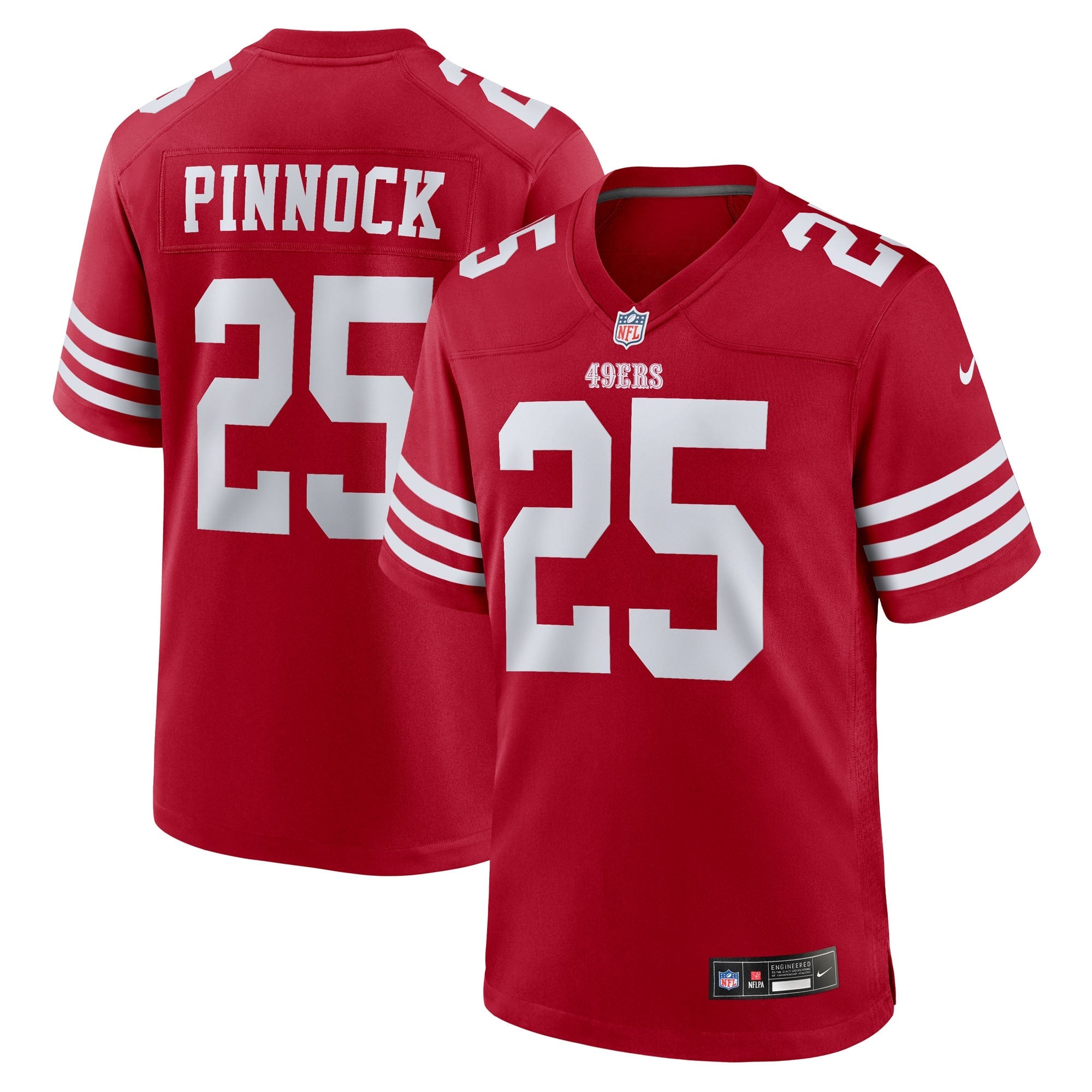 San Francisco 49ers Jason Pinnock Scarlet Team Game Jersey