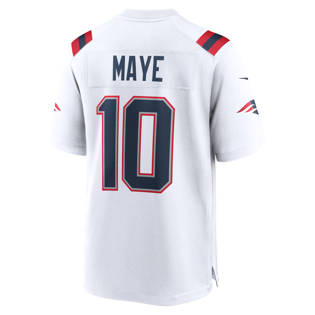 New England Patriots Drake Maye White Player Game Jersey