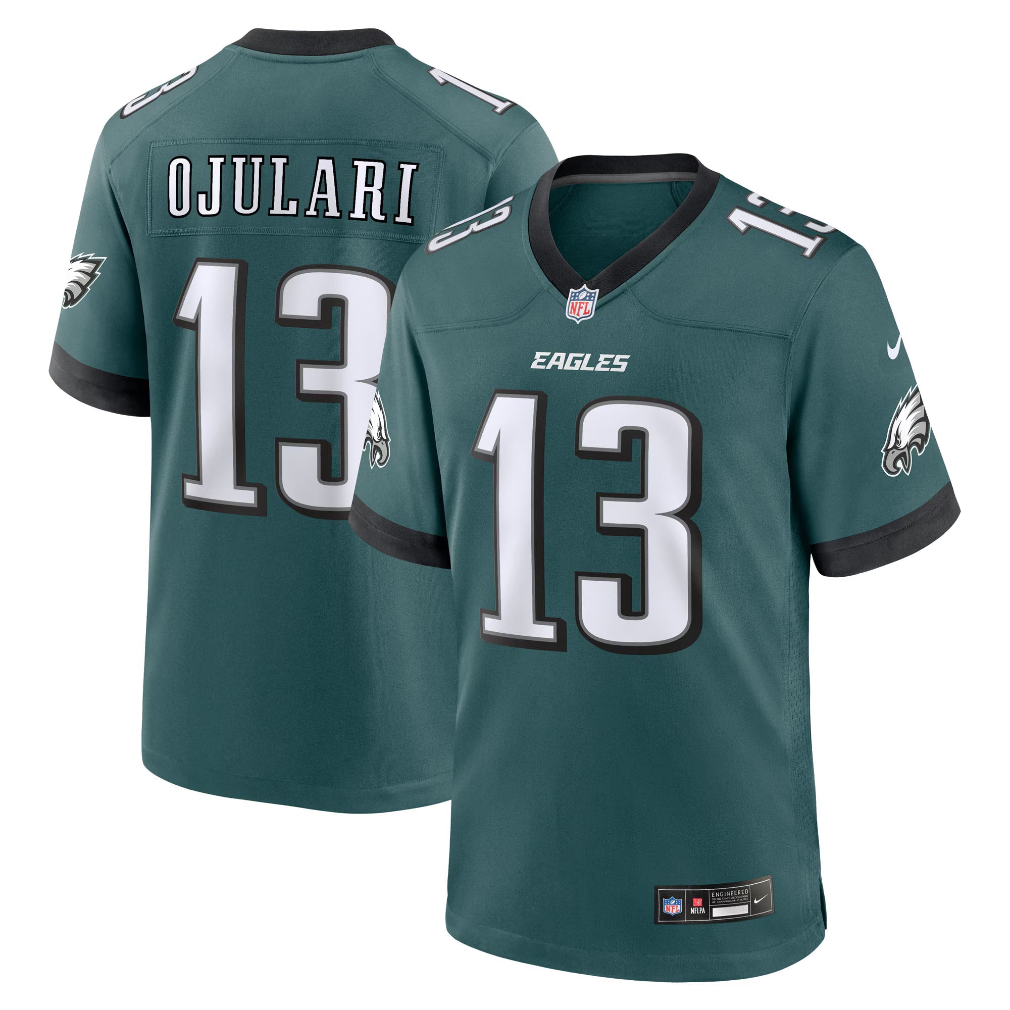 Philadelphia Eagles Azeez Ojulari Midnight Green Team Game Jersey