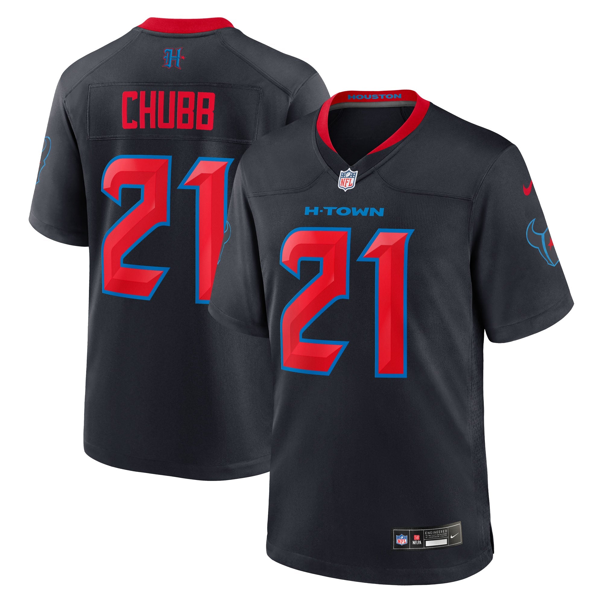 Houston Texans Nick Chubb Navy Alternate 2 Game Jersey