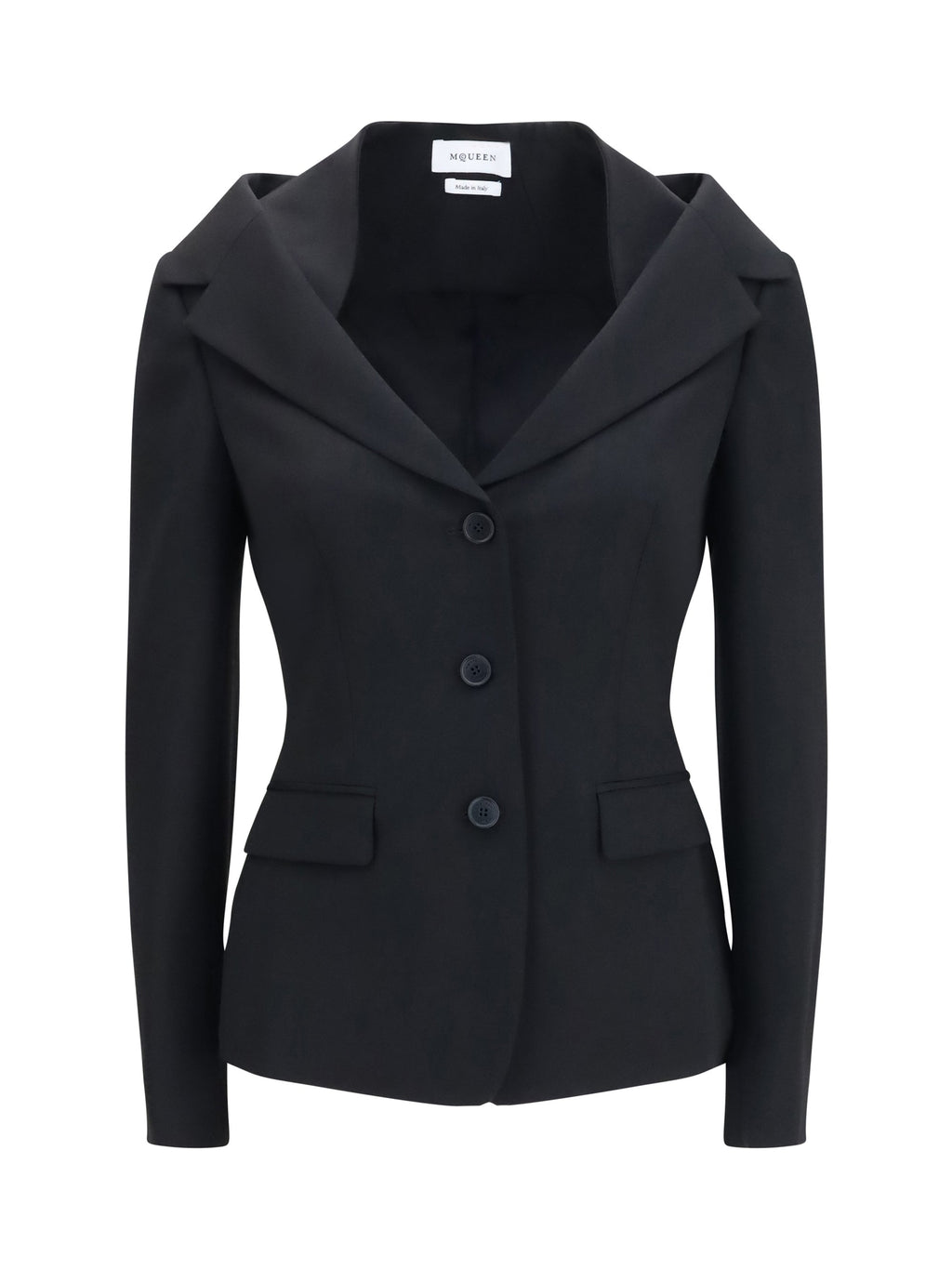 Alexander Mcqueen Women Structured Off-Shoulder Jacket With Harness Details
