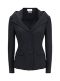 Alexander Mcqueen Women Structured Off-Shoulder Jacket With Harness Details