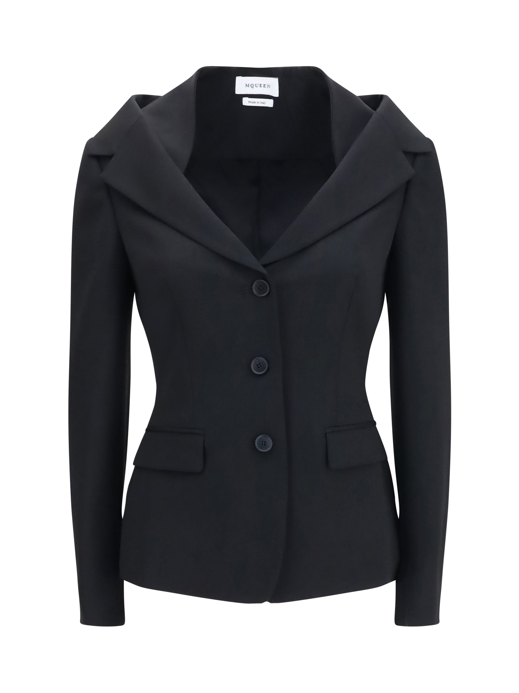 Alexander Mcqueen Women Structured Off-Shoulder Jacket With Harness Details
