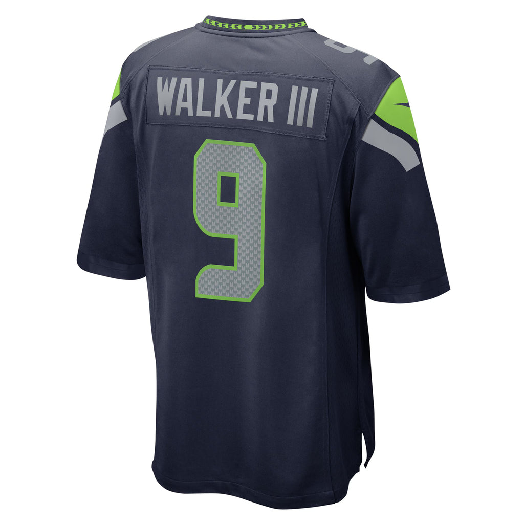 Seattle Seahawks Kenneth Walker III College Navy Team Game Jersey
