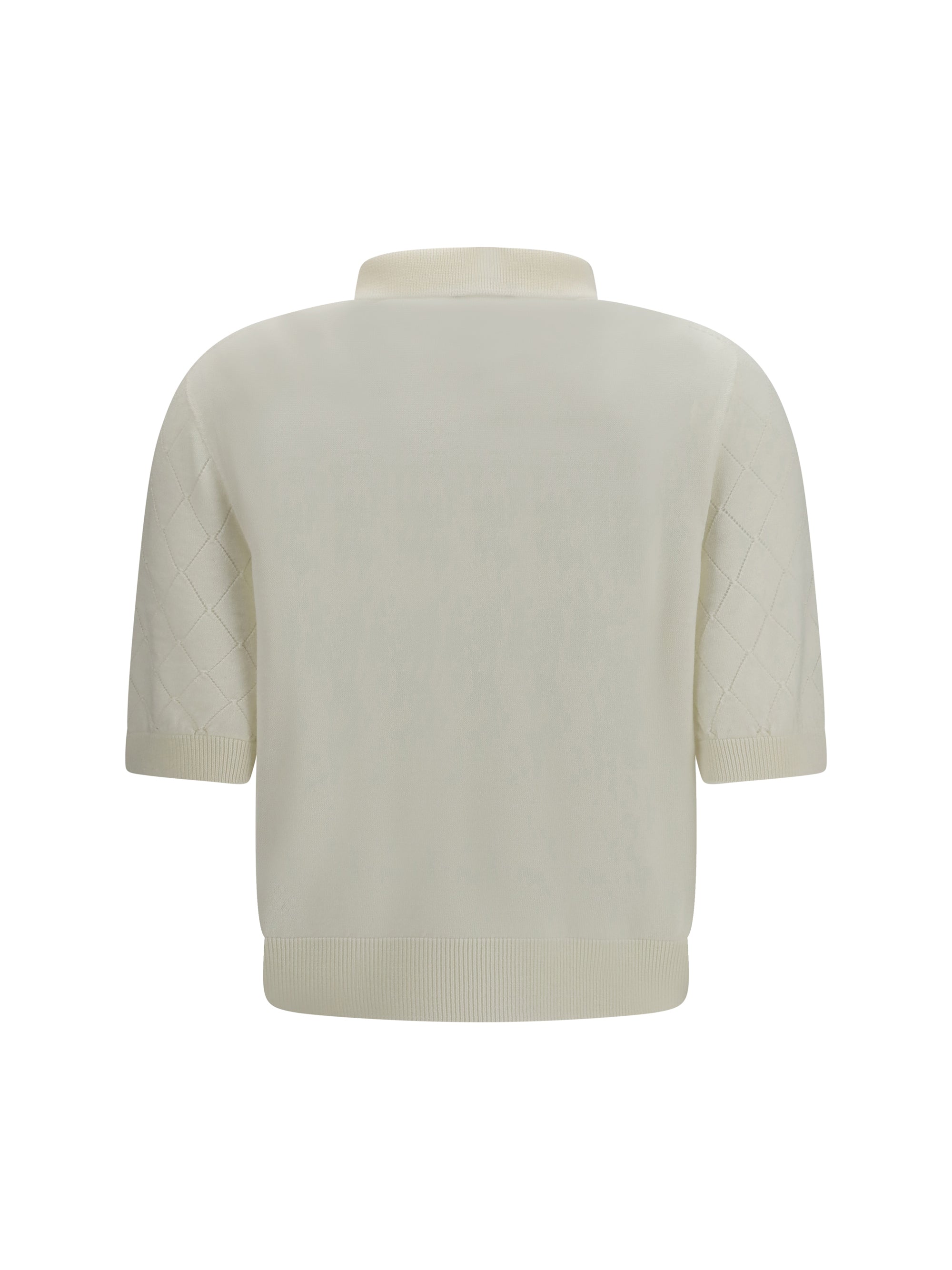 Balmain Women Wool Polo With Vintage Buttons