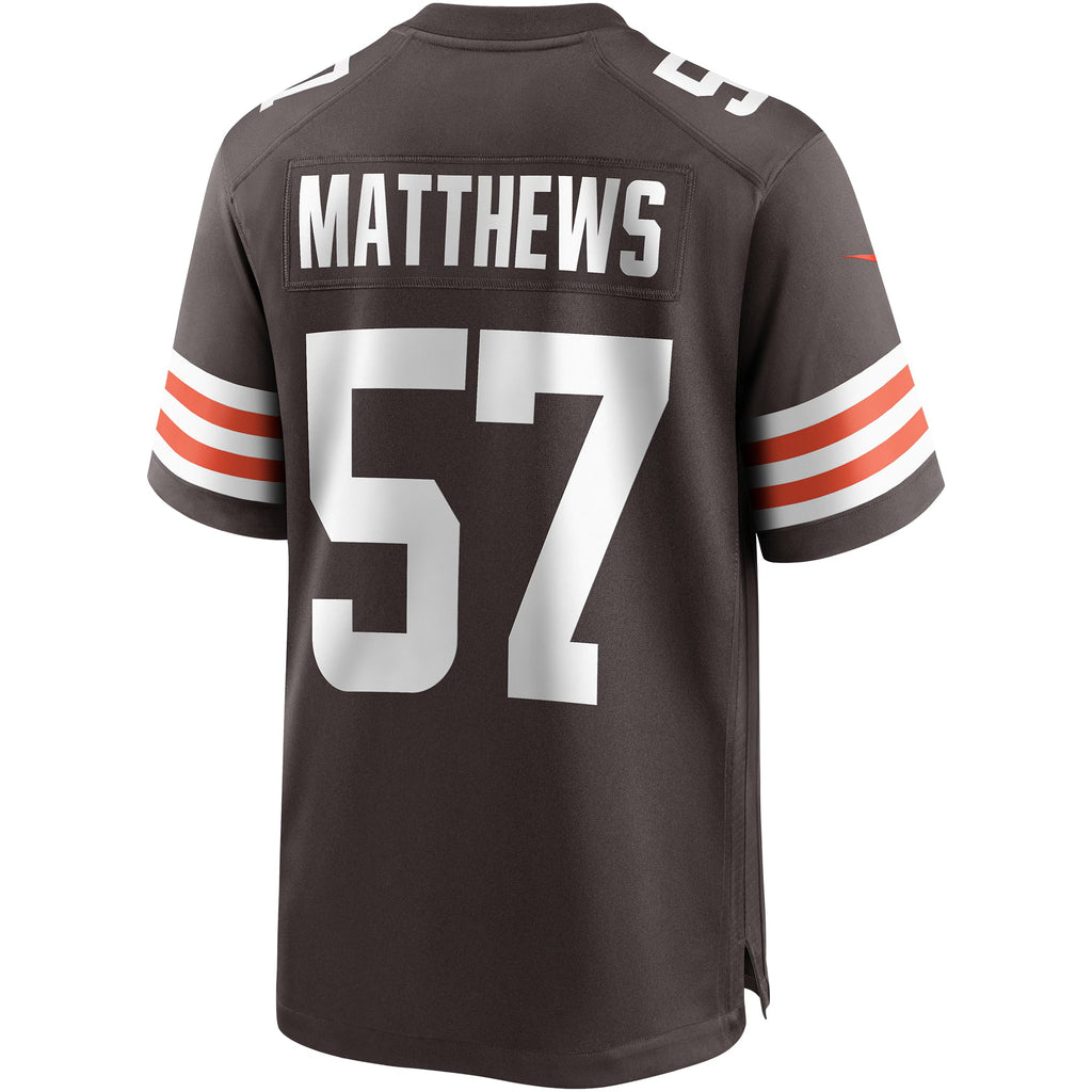 Cleveland Browns Clay Matthews Brown Game Retired Player Jersey