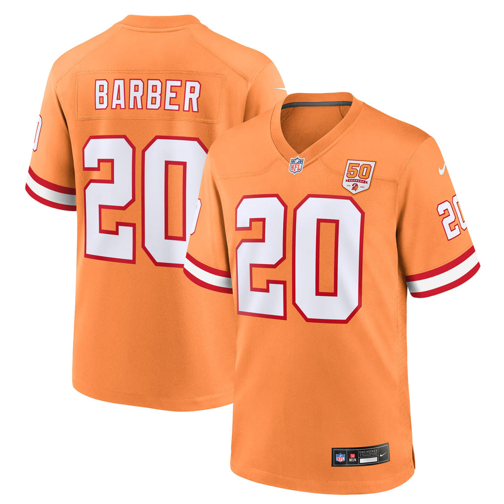 Tampa Bay Buccaneers Ronde Barber Creamsicle 50th Season Game Jersey