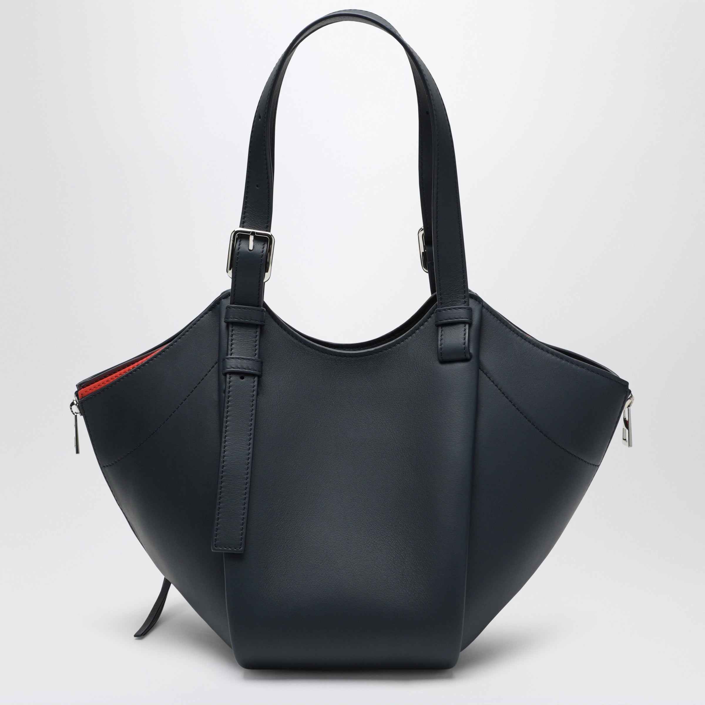 Loewe Dark Blue Layered Hammock Flip Leather Bag Women