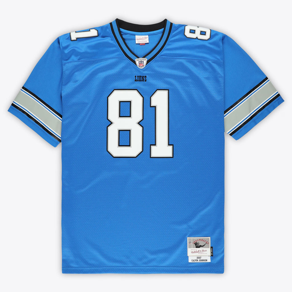 Detroit Lions Calvin Johnson Mitchell & Ness Blue Big & Tall 2007 Legacy Retired Player Jersey