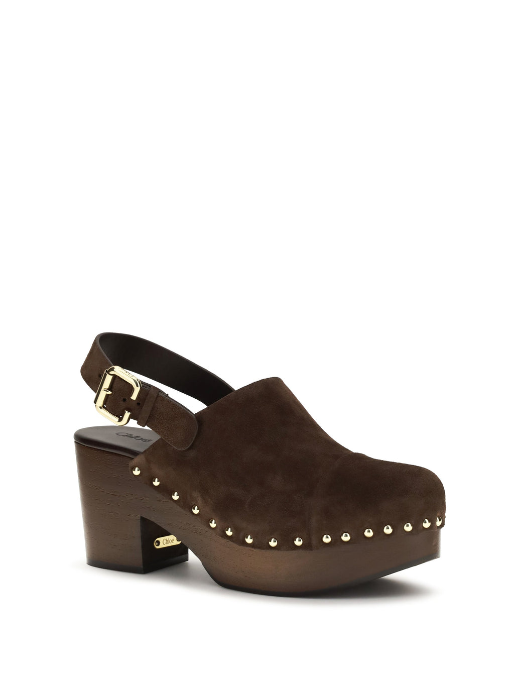 Chloé Women Jeannette Wedge Clogs In Glossy Calfskin