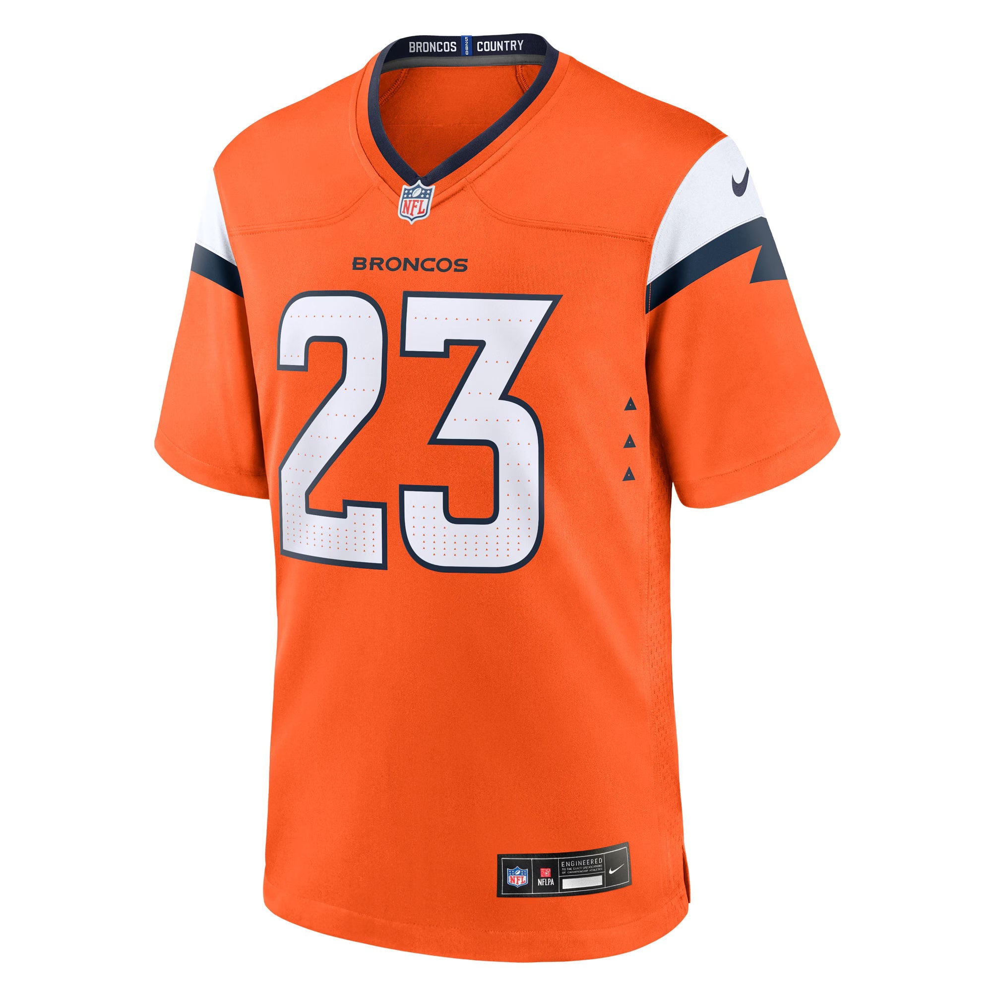 Denver Broncos Jahdae Barron Orange Team Game Jersey