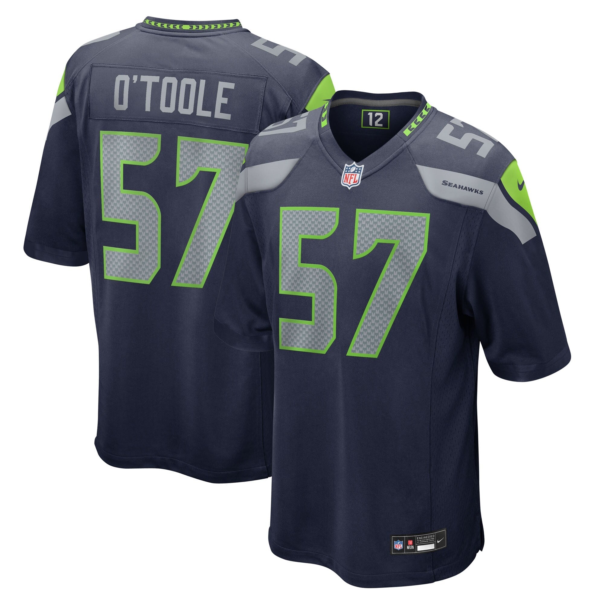 Seattle Seahawks Connor O'Toole College Navy Team Game Jersey