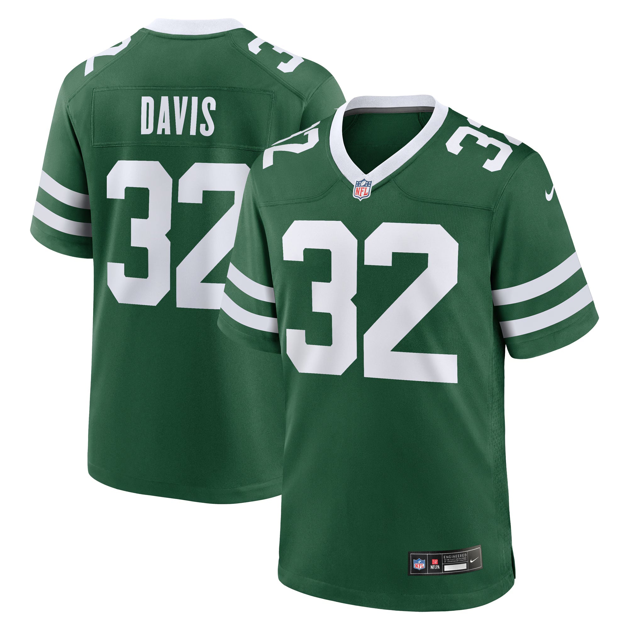 New York Jets Isaiah Davis Legacy Green Team Game Jersey