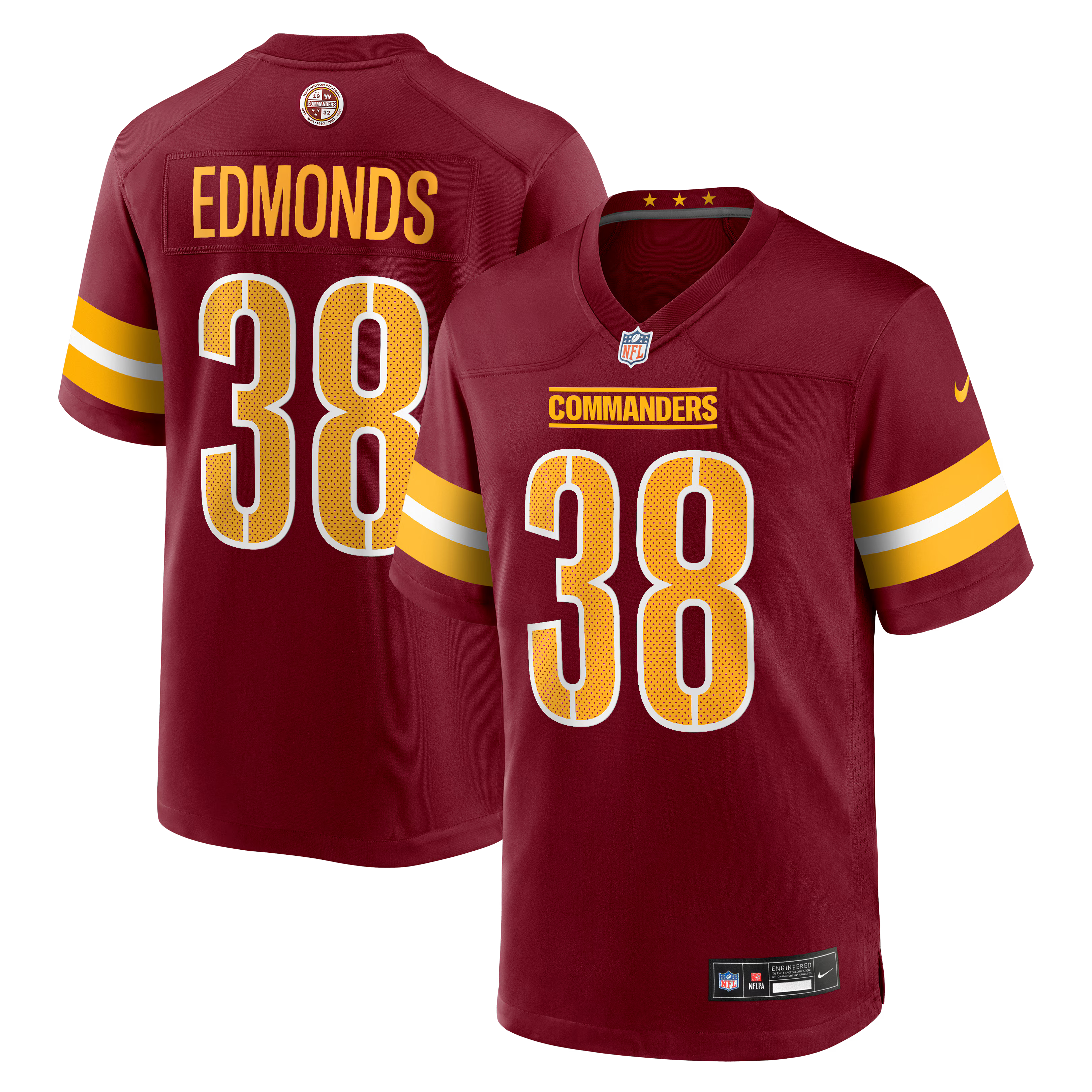 Washington Commanders Chase Edmonds Burgundy Team Game Jersey