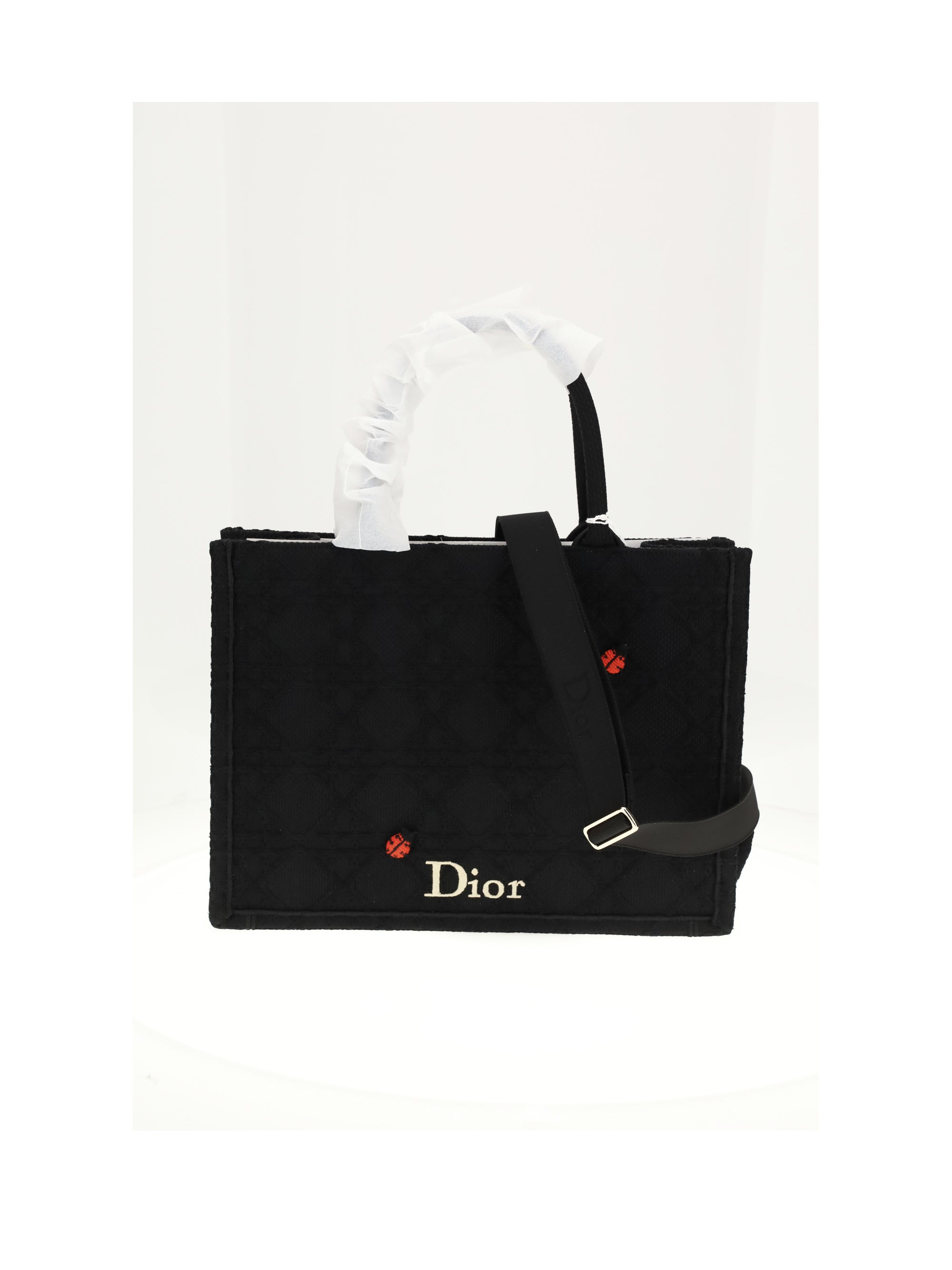 Dior Women Medium Booktote Raffia Cannage With Lady