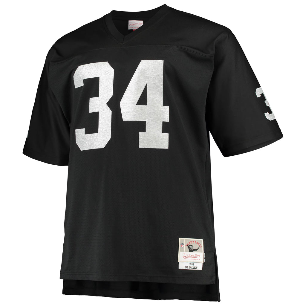 Las Vegas Raiders Bo Jackson Mitchell & Ness Black Big & Tall 1988 Retired Player Replica Jersey