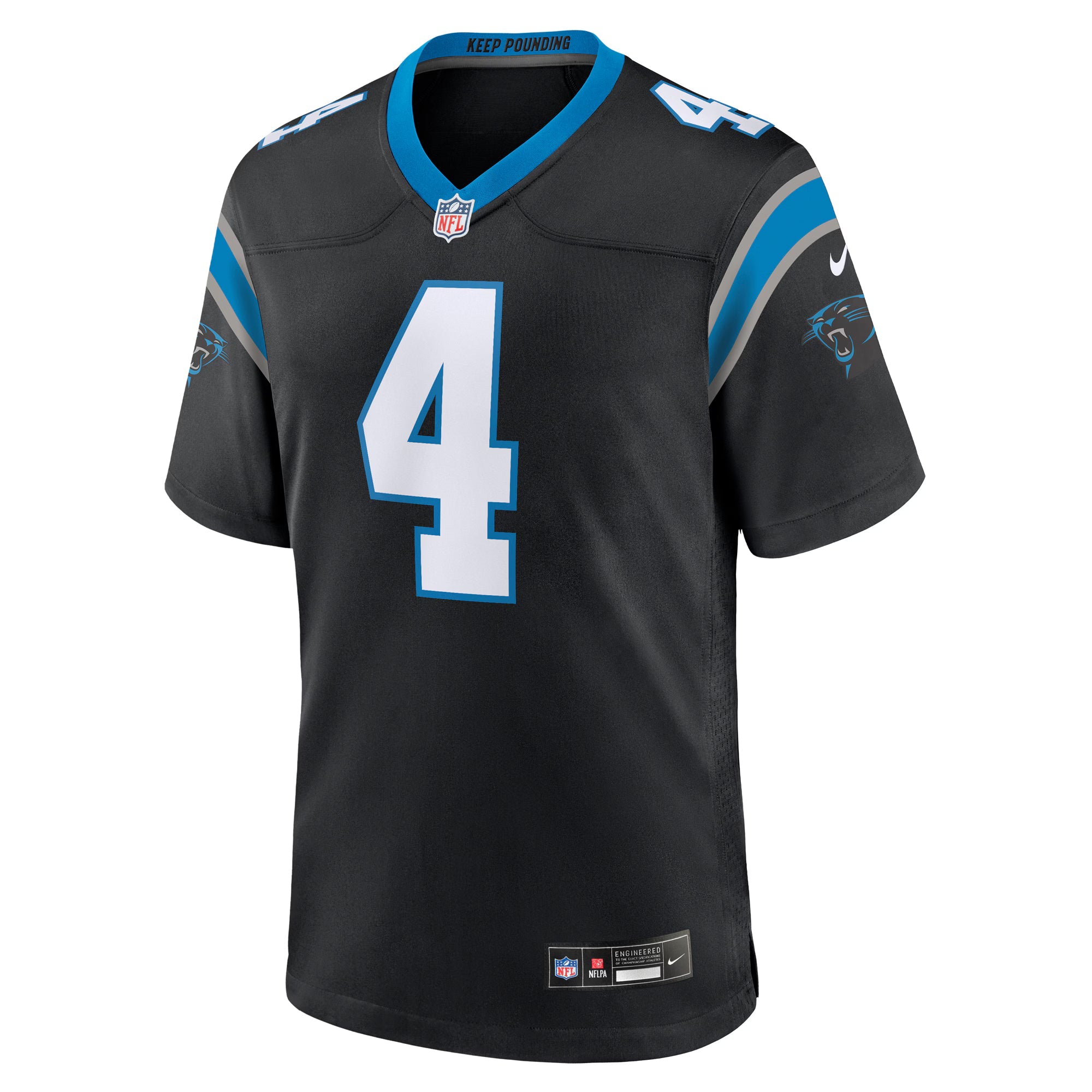 Carolina Panthers Tetairoa McMillan Black 2025 NFL Draft First Round Pick Game Jersey